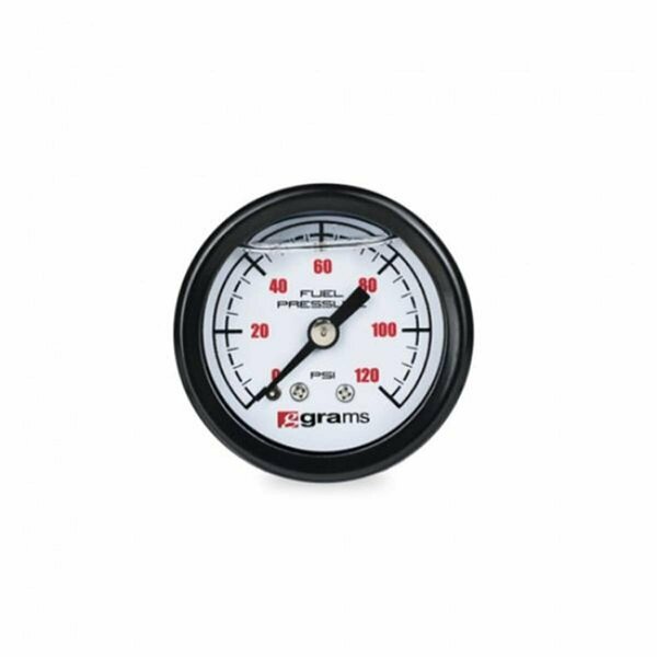 Grams Performance 0-120 PSI Universal Fuel Pressure Guage, White G2-99-1200W